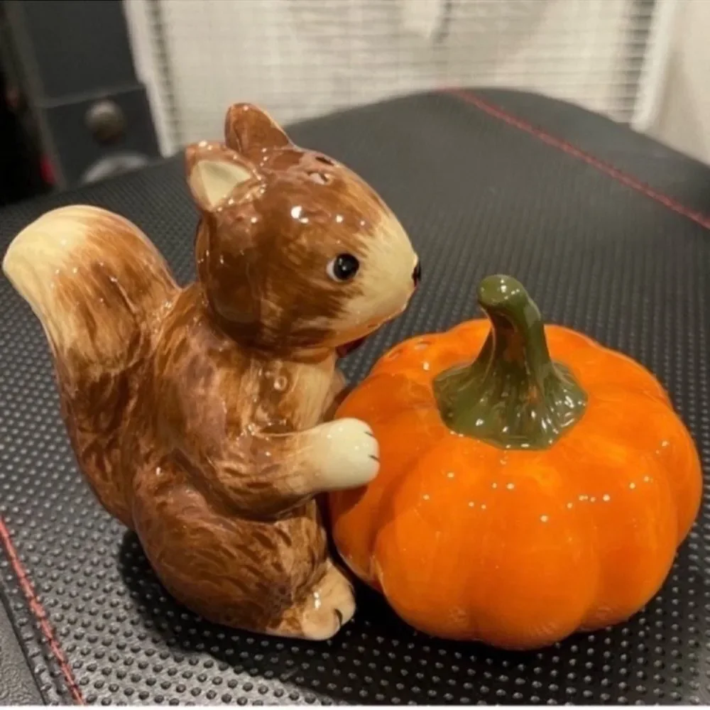 Square and Pumpkin Ceramic Salt & Pepper Shakers